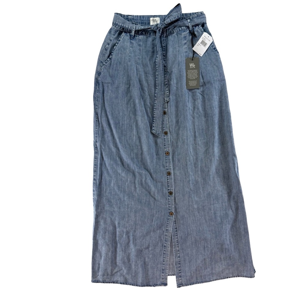Wash Lab Denim Chambray Maxi Skirt NWT $128 small